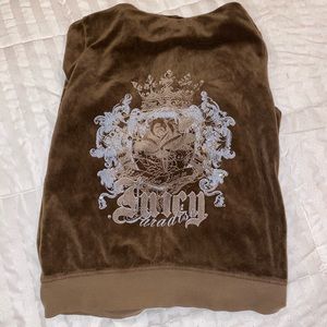 brown velour juicy couture sweatshirt